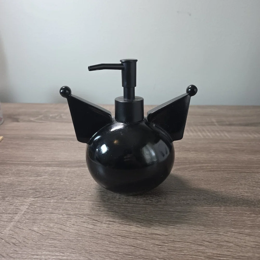 Sanrio Kuromi Soap Dispenser Black Ceramic Sculpted Lotion Pump Kawaii Decor